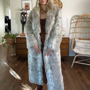 Faux fur long coat by Donnybrook- mob wife trend